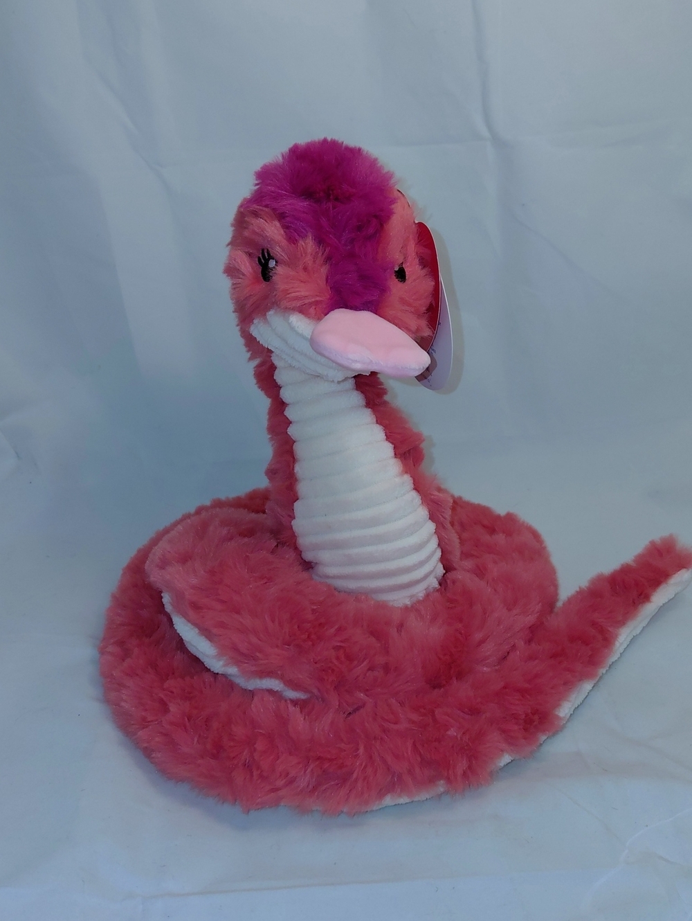 Gigglescape Snake Plush Pink Heart Tongue Stuffed Animal NWT Valentine's Day
